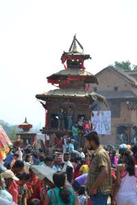 The chariot of Bhairab at rest in the main square.